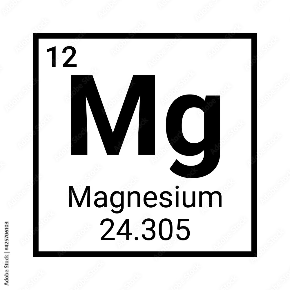 Magnesuim periodic element table symbol. Chemical science magnesium icon Magnesuim periodic element table symbol. Chemical science magnesium icon