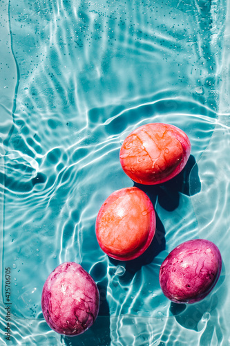 Eggs in a water for a water move and easter lifestyle
