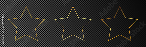 Gold glowing star shape frame