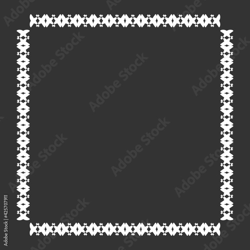 Ornament frame flat background. Simple style decoration company frame symbol. Logo design element. T-shirt printing. Vector for sticker.