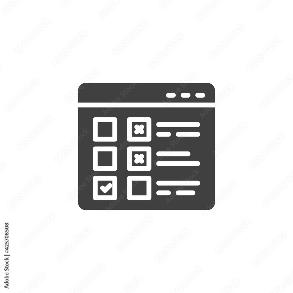 Online questionnaire vector icon Online questionnaire vector icon