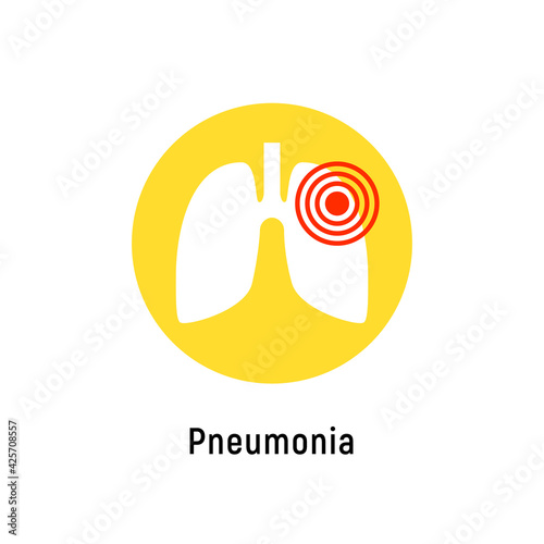 Pneumonia respiratory inflamed icon vector asthma pulmonology logo