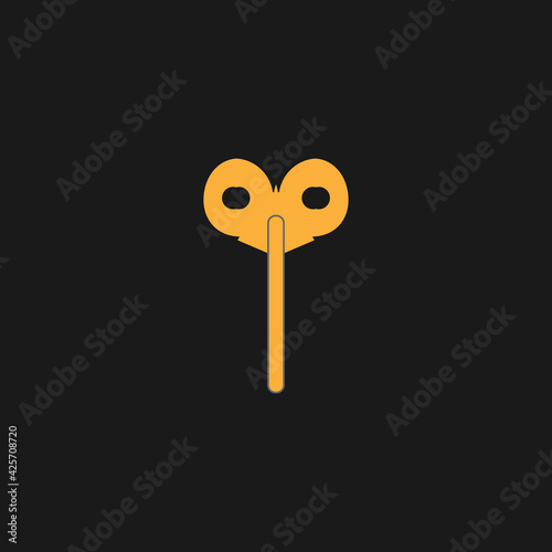 Wind up flat icon. Simple style toy key symbol. Logo design element. T-shirt printing. Vector for sticker.