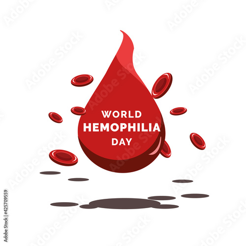 World hemophilia day vector, illustration of Blood and drawing of blood elements