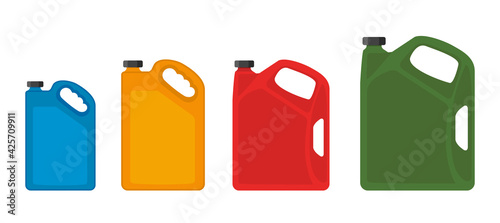 Gasoline fuel canister vector icon. Petrol can gallon gas tank fuel container
