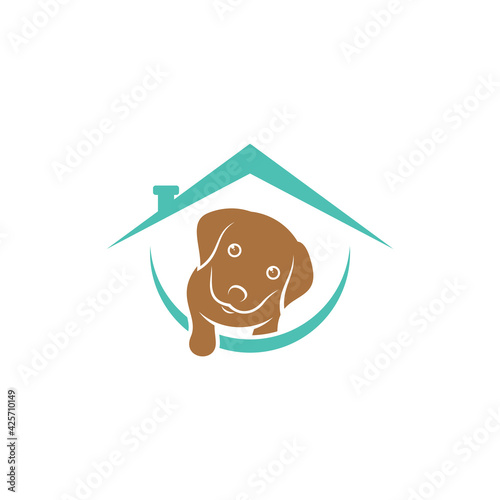 Dog House logo design vector illustration, Creative Dog logo design concept template, symbols icons