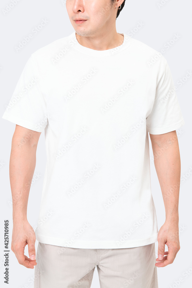 Man in simple white tee studio portrait Man in simple white tee studio portrait