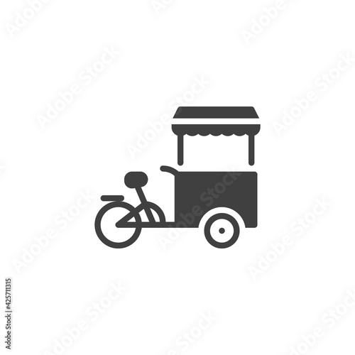 Street food cart vector icon