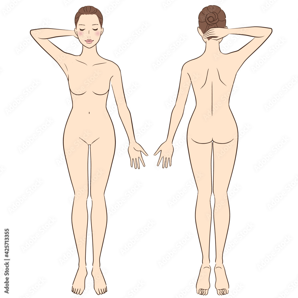 Fototapeta premium 女性 美容 全身イラストセット