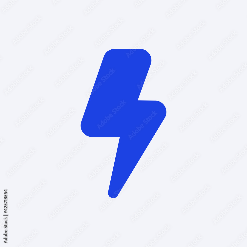Flash icon blue icon for social media app flat style Flash icon blue icon for social media app flat style