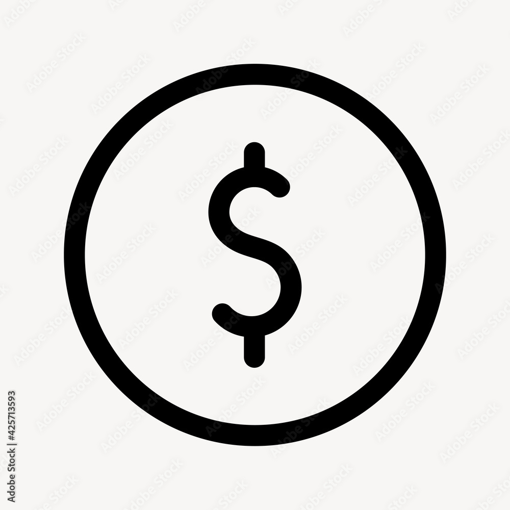 Currency outlined icon for social media app Currency outlined icon for social media app