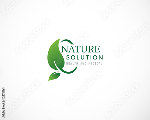 nature solution logo design template illustration vector