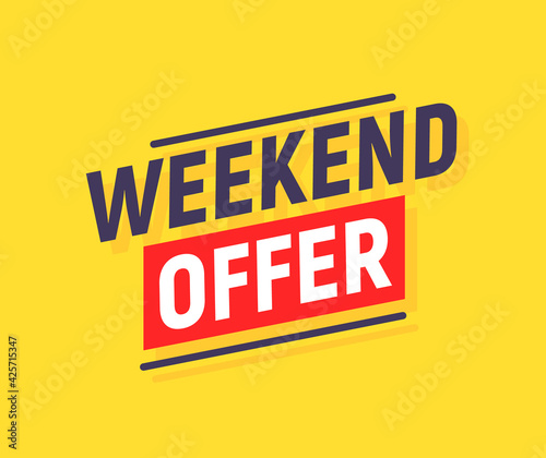 Weekend offer sale background banner promo. Special new promotion weekend sale