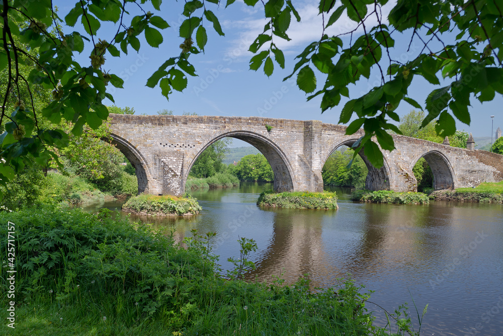 Old Stirling Bridge in Stirling, Scotland on a Summer's day.