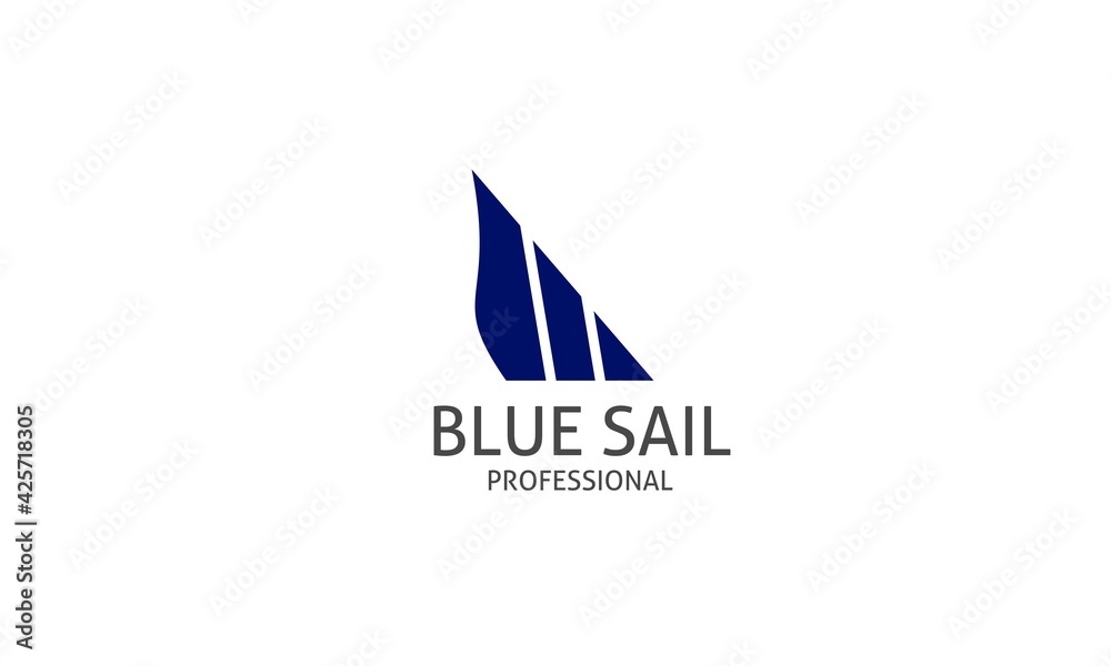 Blue sail abstract triangle simple and professional logo Blue sail abstract triangle simple and professional logo