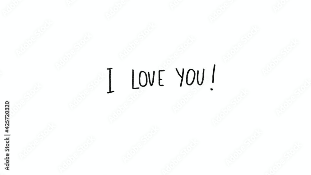 I love you text hand written 2d animation I love you text hand written 2d animation