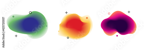 Blob abstract shape organic banner design element. Vector fluid round shape liquid amoeba