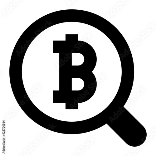 
A very well designed linear icon of bitcoin analysis 

