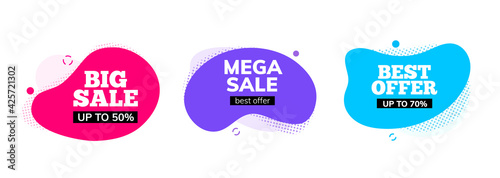 Big sale banner element promo discount shape. Vector design sale promo title background