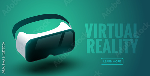 VR glasses vector virtual reality headset 3d. Virtual reality helmet futuristic glass goggles illustration