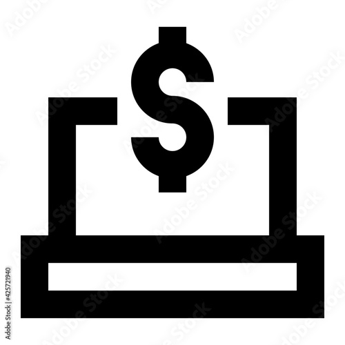 
A very well designed linear icon of online banking 

