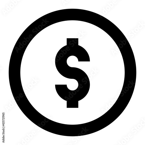 
A very well designed linear icon of dollar coin 

