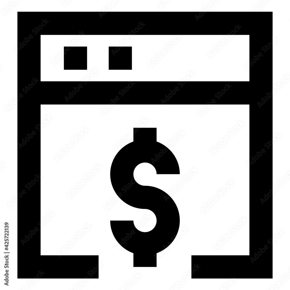 Financial website design in linear style icon
Financial website design in linear style icon