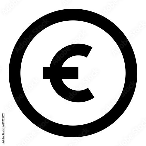 
A very well designed linear icon of euro 

