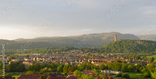 Картината върху платно Scenic view of Stirling Scotland with the William Wallace Monument in the backgr