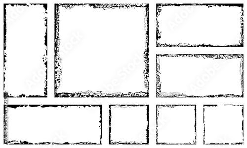 Set of grunge square frames...