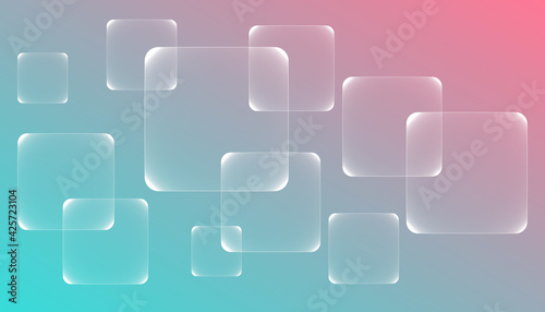 Glowing glass squares. Abstract background. Geometric shapes.Vector illustration. Can be used in cover design, book design, poster, flyer, CD cover, website background, or advertising.