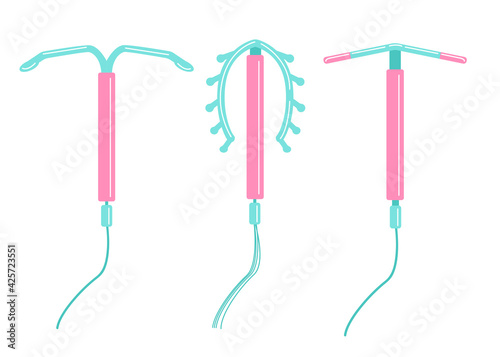 The method of IUD contraception is not isolated. Control and protection of pregnancy. Intrauterine device. vector illustration in a flat style.