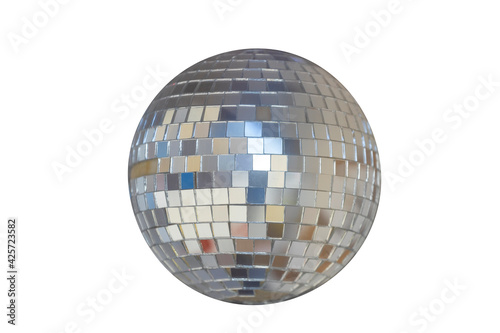 mirrored sphere isolated on a white background. disco ball photo