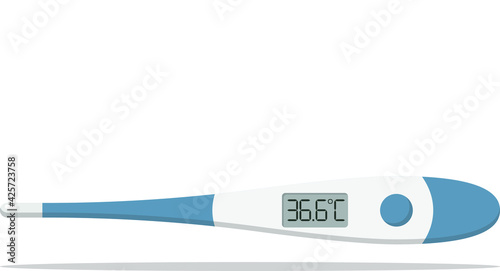 Medical thermometer flat icon. Isolated thermometer on a white background.