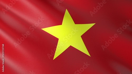 Flag of The Vietnam. Flag's footages are rendered in real 3D software. Perfect for TV, Movies, social, HUD, presentations, webs etc.