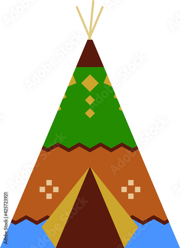 Traditional home of the North American Indians. Wigwam.