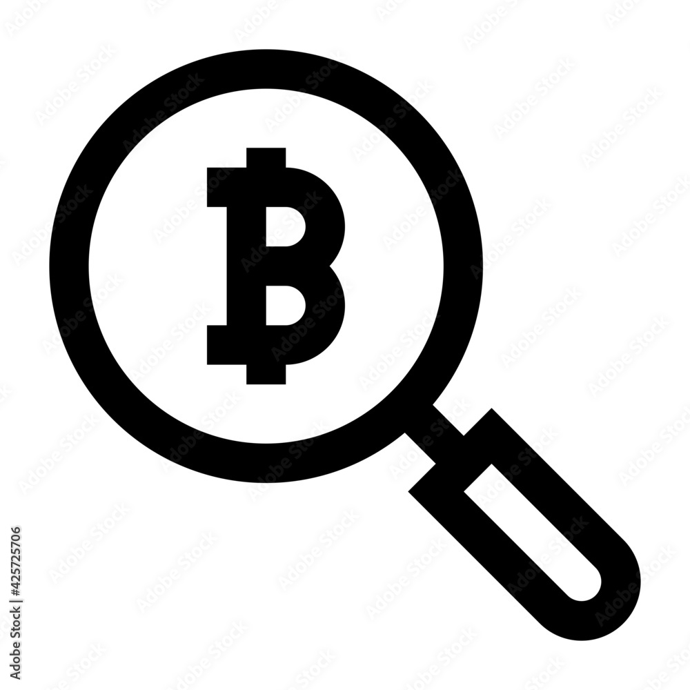 A very well designed linear icon of bitcoin analysis
A very well designed linear icon of bitcoin analysis