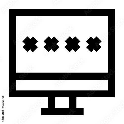 
A very well designed linear icon of computer password 


