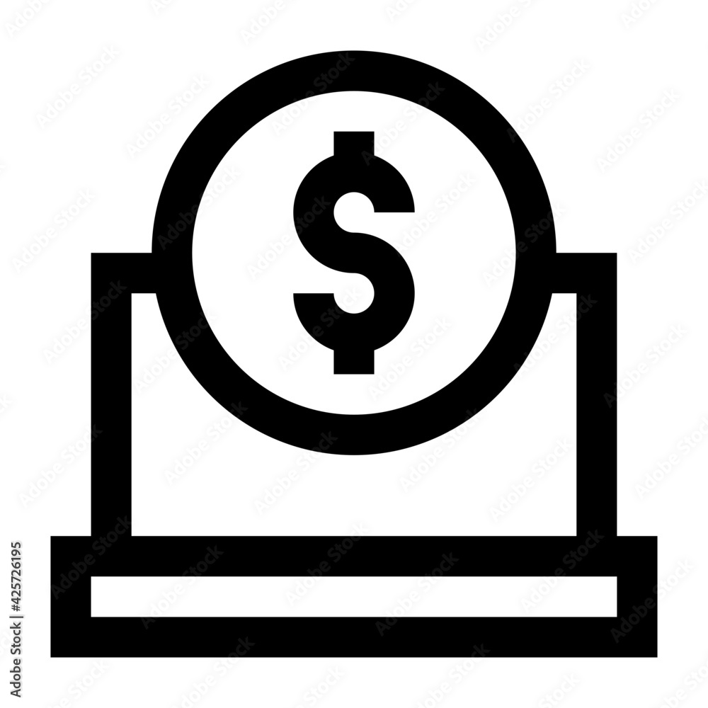 A very well designed linear icon of online banking
A very well designed linear icon of online banking