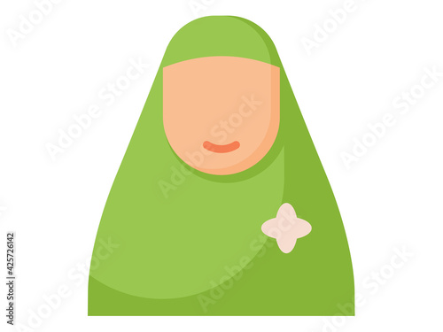 muslim islam ramadan female single isolated icon with flat style