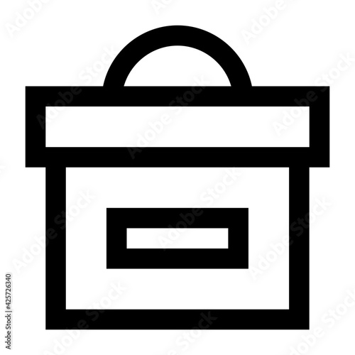 
A very well designed linear icon of donation box 

