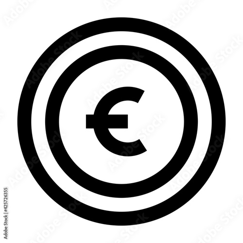 
A very well designed linear icon of euro 

