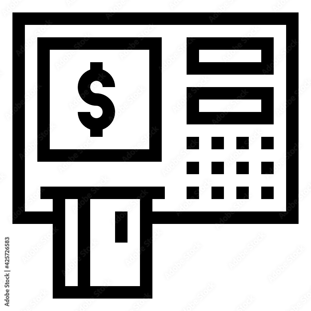 Atm machine creatively designed in linear style icon
Atm machine creatively designed in linear style icon