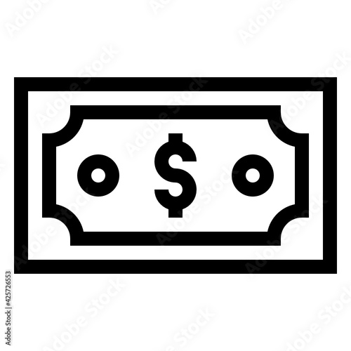  Banknote in trendy linear style icon