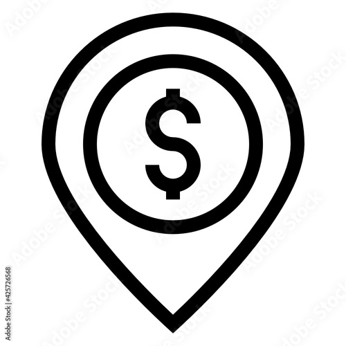 
A very well designed linear icon of financial location 

