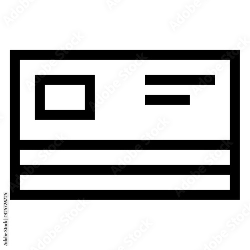 
A very well designed linear icon of atm card 


