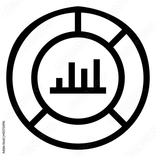
A very well designed linear icon of circle chart 

