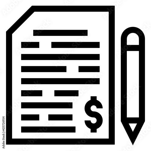 
A very well designed linear icon of budget report 

