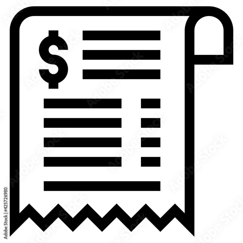 
A very well designed linear icon of invoice 

