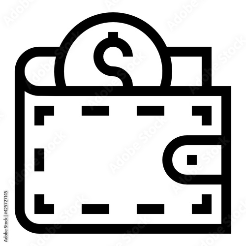 
A very well designed linear icon of wallet 

